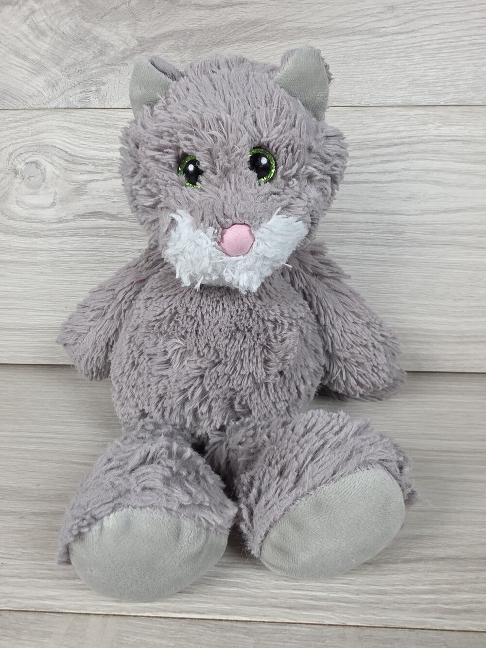 TY Attic Treasures Kit The Cat Plush Gray Kitten Sparkle Floppy 14” SU9